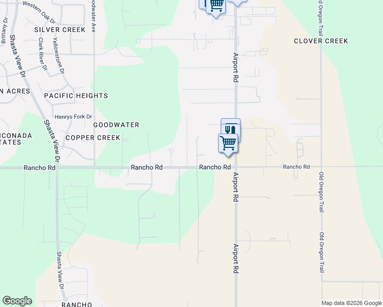 map of restaurants, bars, coffee shops, grocery stores, and more near 8550 Patricia Dr in Redding
