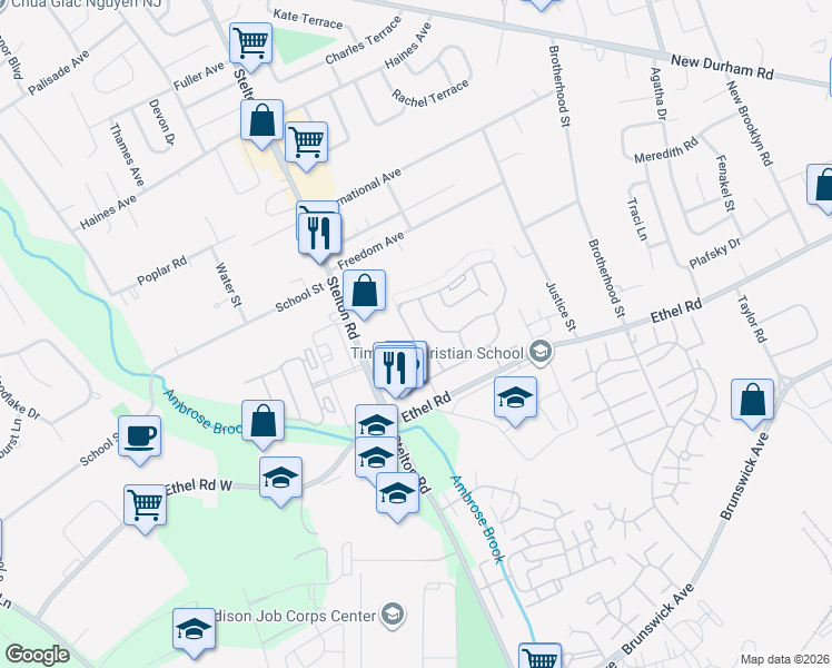 map of restaurants, bars, coffee shops, grocery stores, and more near 347 Lunar Road in Piscataway