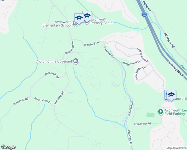 map of restaurants, bars, coffee shops, grocery stores, and more near 106 Gilleland Lane in Pittsburgh