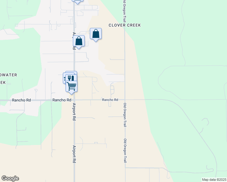map of restaurants, bars, coffee shops, grocery stores, and more near 3892 Rancho Road in Redding