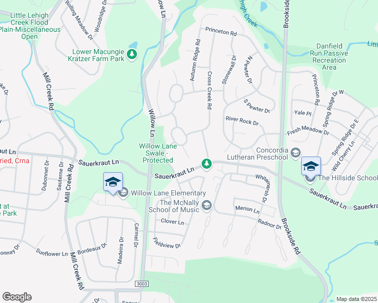 map of restaurants, bars, coffee shops, grocery stores, and more near 2503 Ludwig Court in Macungie