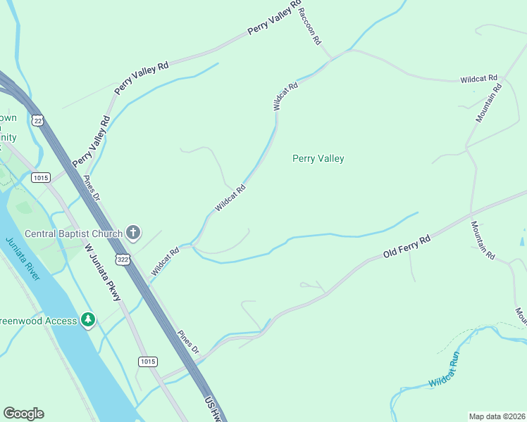 map of restaurants, bars, coffee shops, grocery stores, and more near 128 Wildcat Road in Millerstown