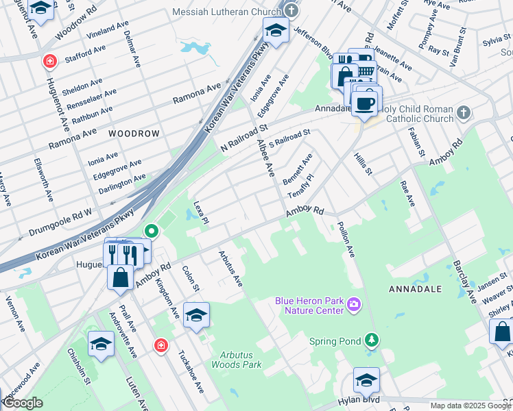 map of restaurants, bars, coffee shops, grocery stores, and more near 23 Alvine Avenue in Staten Island