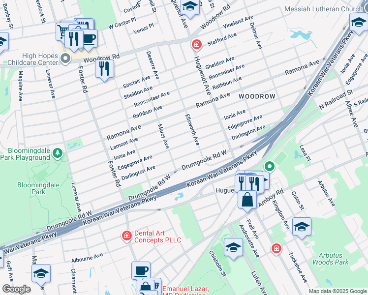 map of restaurants, bars, coffee shops, grocery stores, and more near 788 Edgegrove Avenue in Staten Island