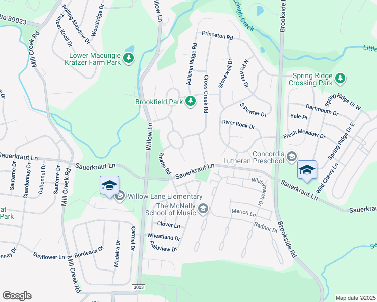 map of restaurants, bars, coffee shops, grocery stores, and more near 2503 Ludwig Court in Macungie