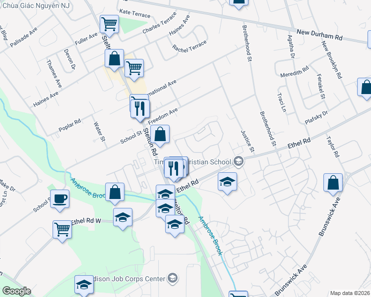 map of restaurants, bars, coffee shops, grocery stores, and more near 347 Lunar Road in Piscataway