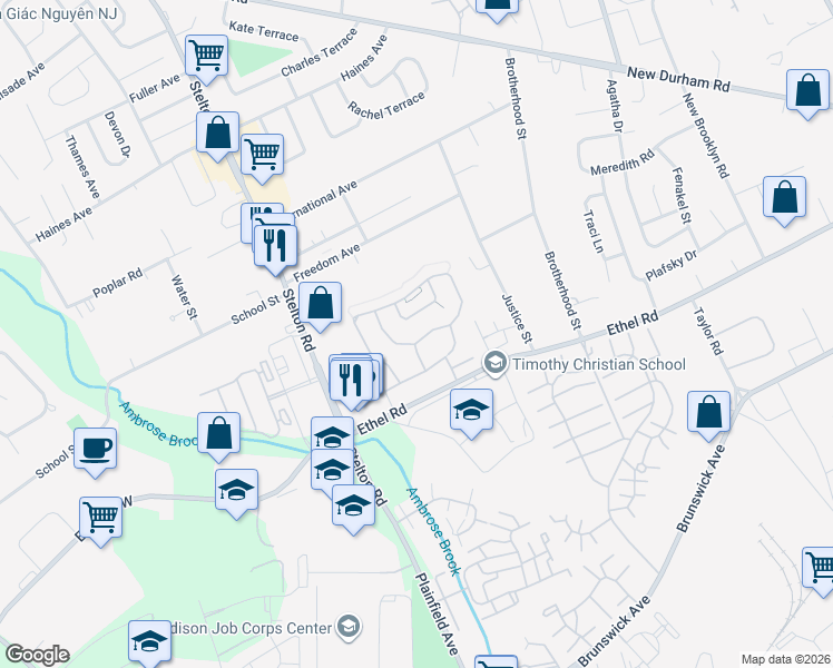 map of restaurants, bars, coffee shops, grocery stores, and more near 312 Pegasus Road in Piscataway