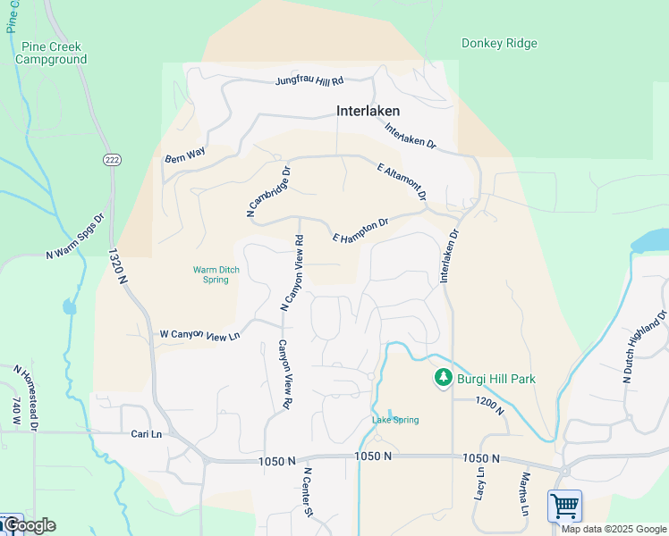map of restaurants, bars, coffee shops, grocery stores, and more near 47 West Wilson Court in Midway