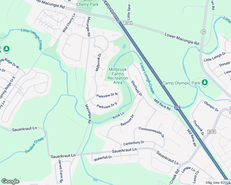 map of restaurants, bars, coffee shops, grocery stores, and more near 2924 Parkview Circle in Emmaus
