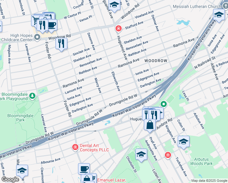 map of restaurants, bars, coffee shops, grocery stores, and more near 788 Edgegrove Avenue in Staten Island