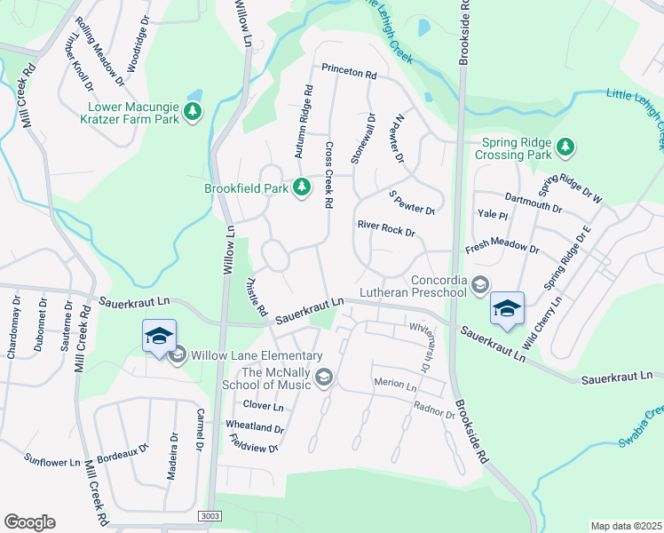 map of restaurants, bars, coffee shops, grocery stores, and more near 2463 Saddlebrook Road in Macungie