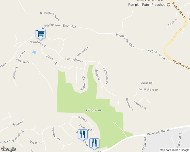 map of restaurants, bars, coffee shops, grocery stores, and more near 352 Meade Drive in Coraopolis