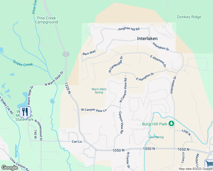 map of restaurants, bars, coffee shops, grocery stores, and more near 1441 North Jerry Gertsch lane in Midway