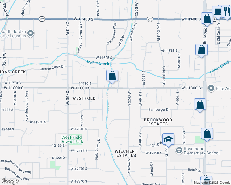 map of restaurants, bars, coffee shops, grocery stores, and more near 2339 Myers Lane in Riverton