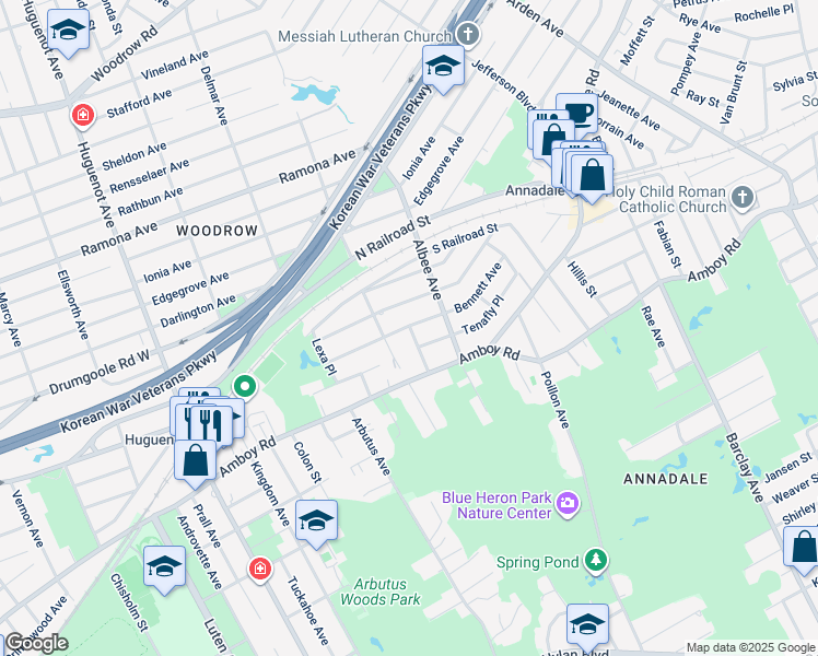 map of restaurants, bars, coffee shops, grocery stores, and more near 23 Alvine Avenue in Staten Island