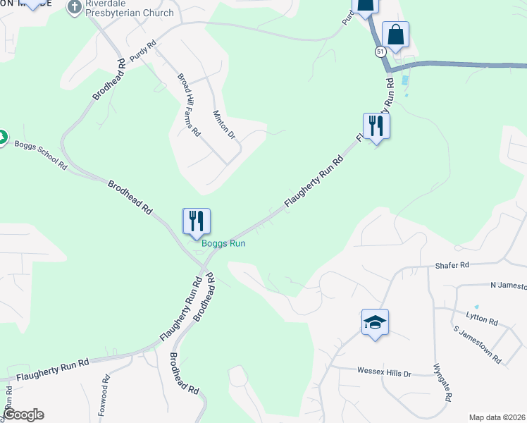 map of restaurants, bars, coffee shops, grocery stores, and more near 218 Flaugherty Run Road in Allegheny County
