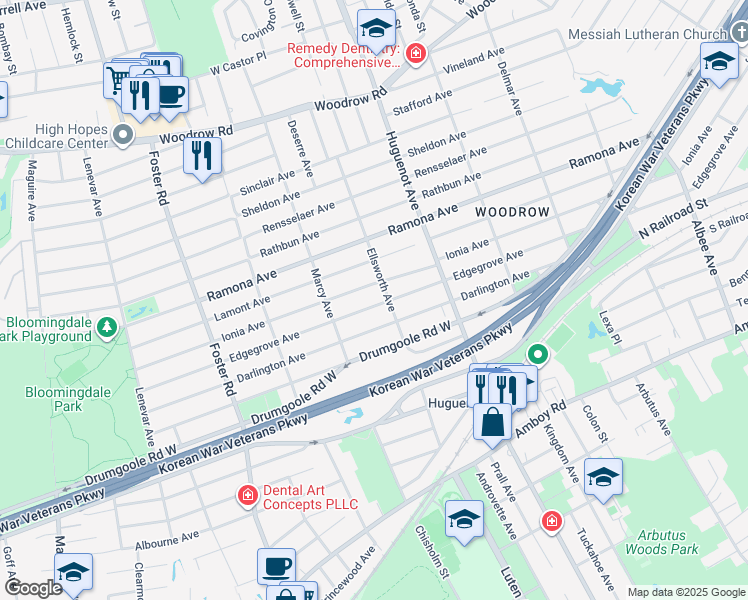 map of restaurants, bars, coffee shops, grocery stores, and more near 788 Edgegrove Avenue in Staten Island