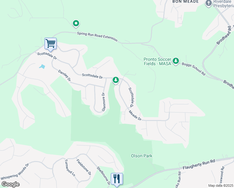 map of restaurants, bars, coffee shops, grocery stores, and more near 352 Meade Drive in Coraopolis