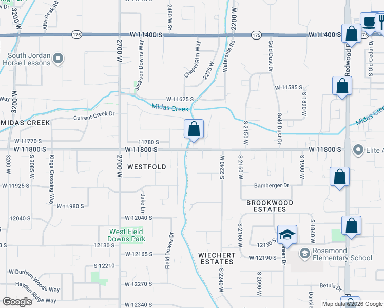 map of restaurants, bars, coffee shops, grocery stores, and more near 2339 Myers Lane in Riverton