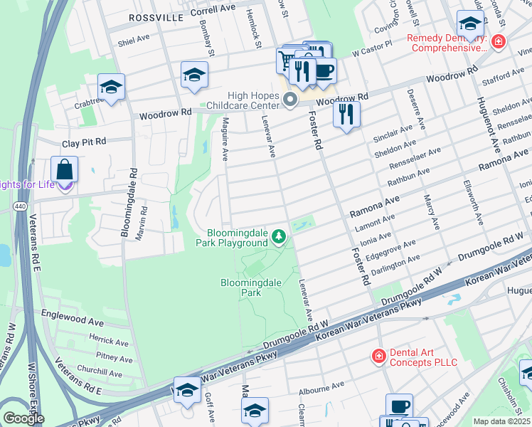map of restaurants, bars, coffee shops, grocery stores, and more near 1012 Rathbun Avenue in Staten Island