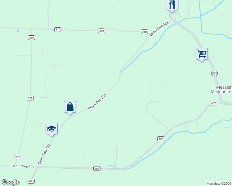 map of restaurants, bars, coffee shops, grocery stores, and more near 4638 Berlin Township 354 in Millersburg