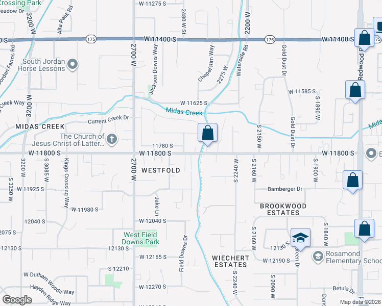 map of restaurants, bars, coffee shops, grocery stores, and more near 2462 11800 South in Riverton