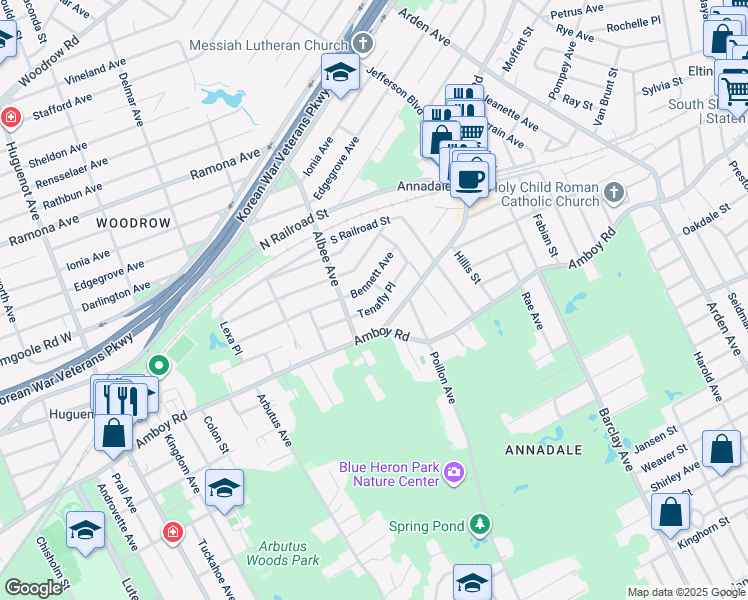 map of restaurants, bars, coffee shops, grocery stores, and more near 90 Bennett Avenue in Staten Island