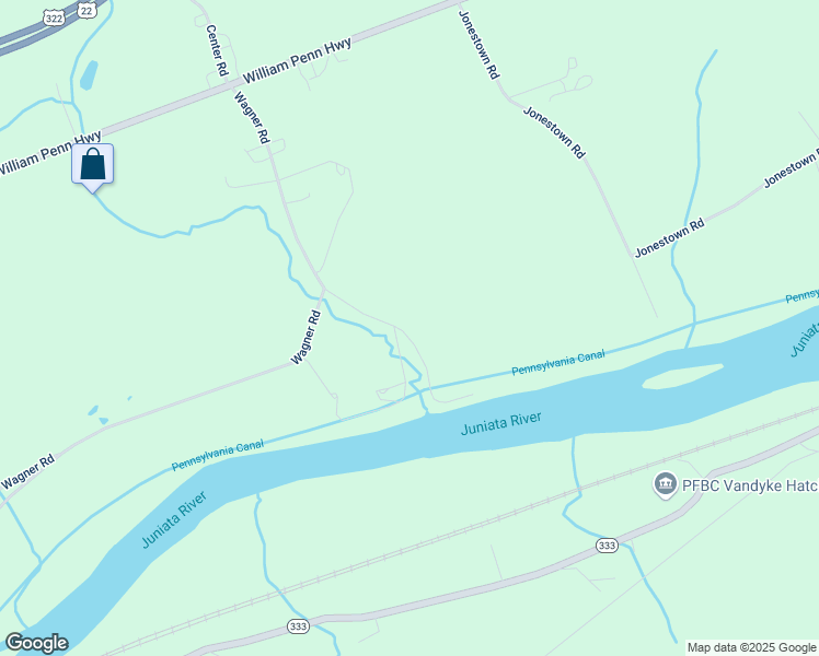 map of restaurants, bars, coffee shops, grocery stores, and more near 163 Muskrat Springs Road in Mifflintown
