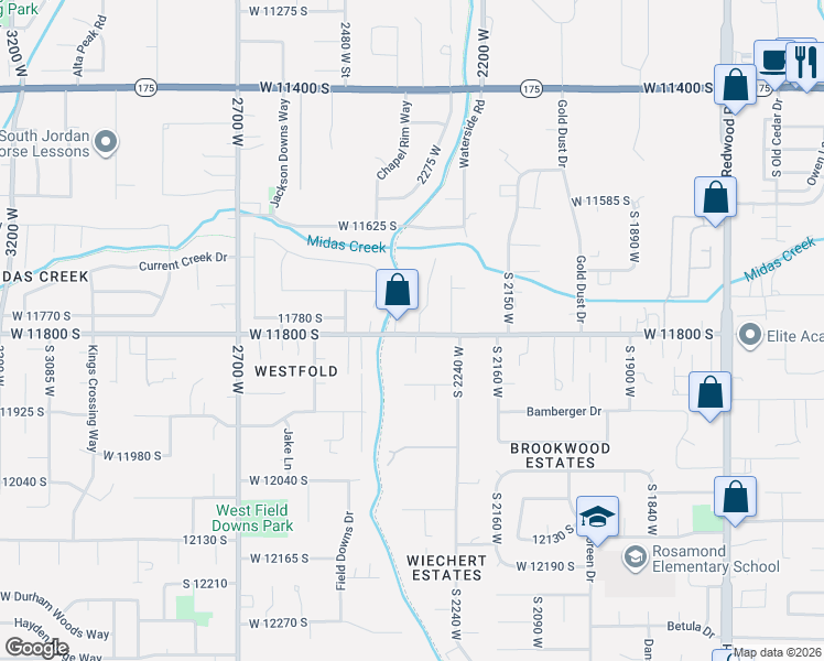 map of restaurants, bars, coffee shops, grocery stores, and more near 2334 Myers Lane in Riverton