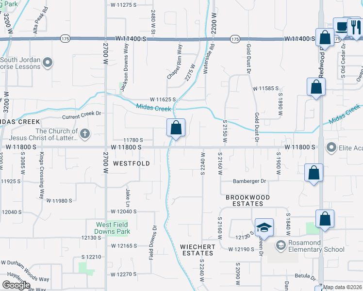map of restaurants, bars, coffee shops, grocery stores, and more near 2334 Myers Lane in Riverton