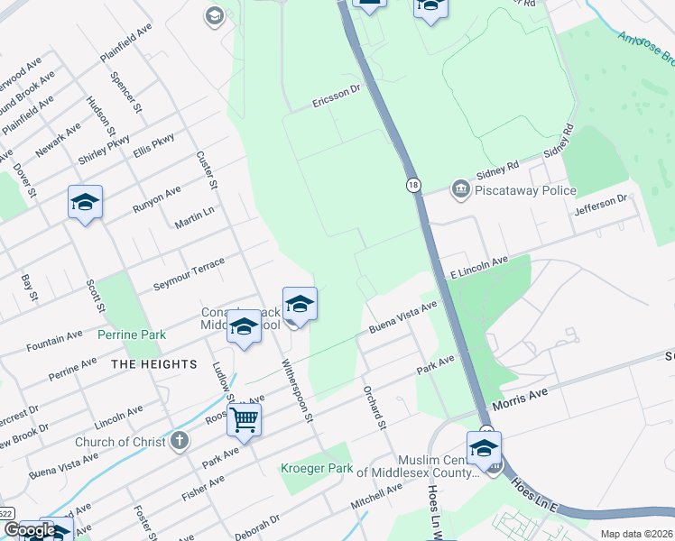 map of restaurants, bars, coffee shops, grocery stores, and more near 10 Sterling Drive in Piscataway
