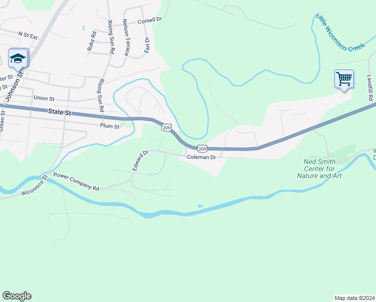 map of restaurants, bars, coffee shops, grocery stores, and more near 1178 U.S. 209 in Millersburg