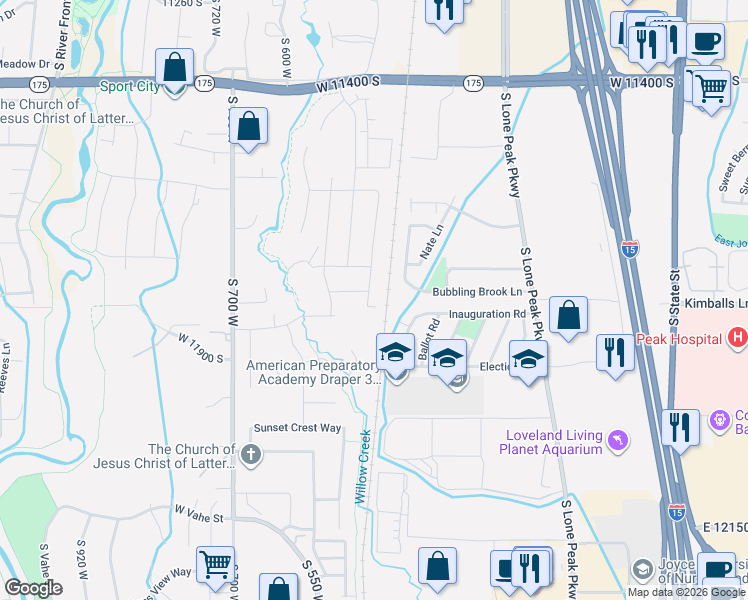 map of restaurants, bars, coffee shops, grocery stores, and more near in Salt Lake County