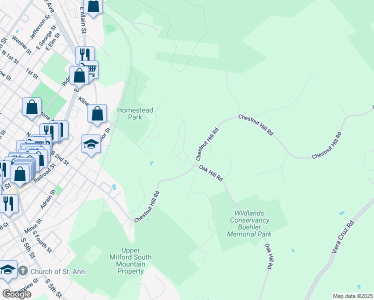 map of restaurants, bars, coffee shops, grocery stores, and more near 440 Stoneridge Road in Emmaus