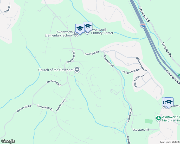 map of restaurants, bars, coffee shops, grocery stores, and more near in Allegheny County