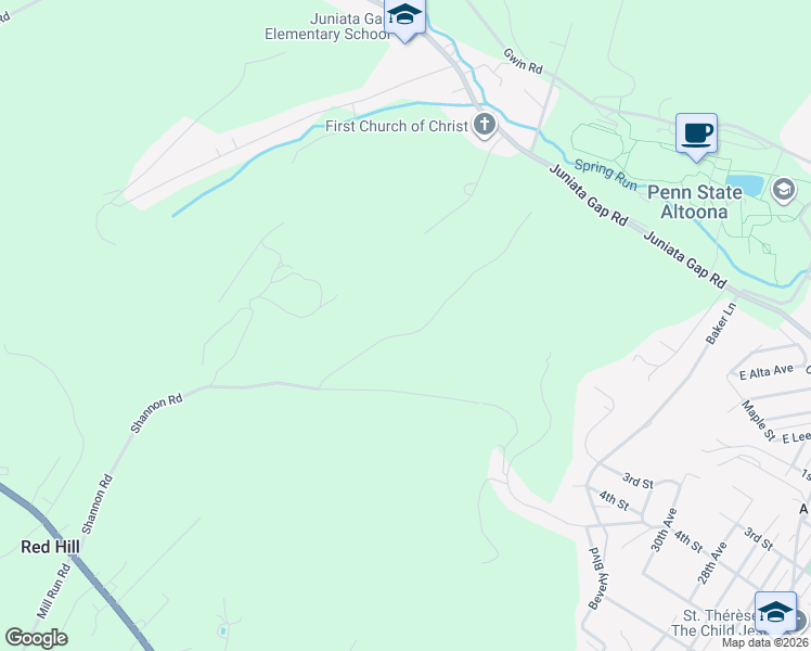 map of restaurants, bars, coffee shops, grocery stores, and more near 210 Ivyside Estates Lane in Altoona