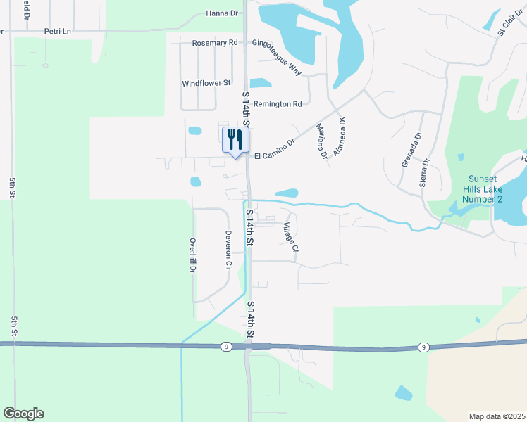 map of restaurants, bars, coffee shops, grocery stores, and more near 2700 South 14th Street in Pekin
