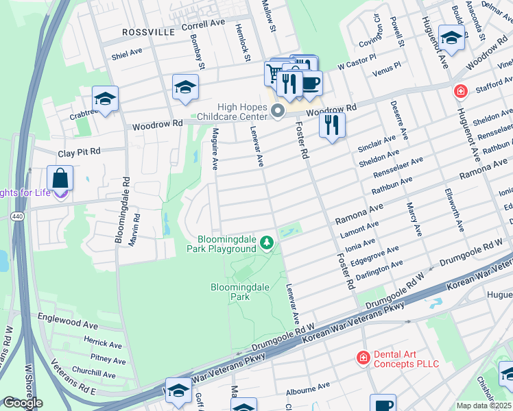 map of restaurants, bars, coffee shops, grocery stores, and more near 1018 Sheldon Avenue in Staten Island