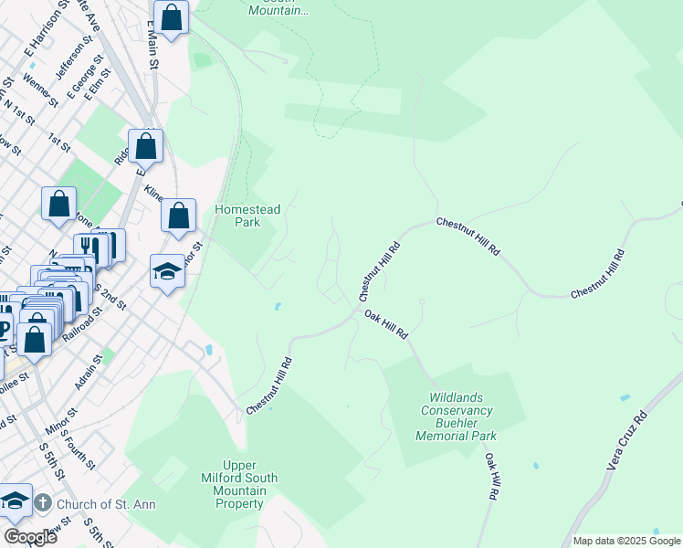 map of restaurants, bars, coffee shops, grocery stores, and more near 440 Stoneridge Road in Emmaus