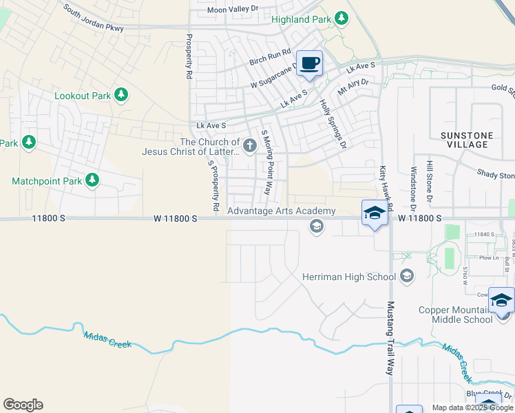 map of restaurants, bars, coffee shops, grocery stores, and more near 6306 West Moring Point Way in South Jordan