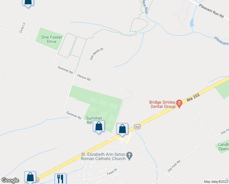 map of restaurants, bars, coffee shops, grocery stores, and more near 112 Hixson Road in Flemington