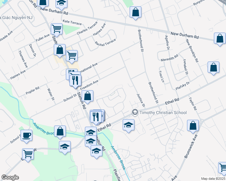 map of restaurants, bars, coffee shops, grocery stores, and more near 192 Nebula Road in Piscataway