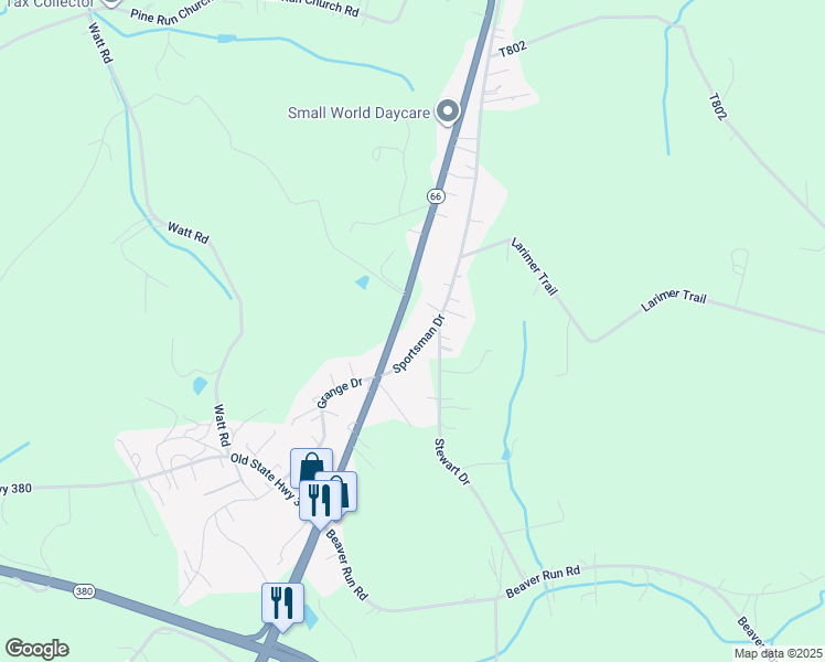 map of restaurants, bars, coffee shops, grocery stores, and more near 666 Sportsman Drive in Apollo