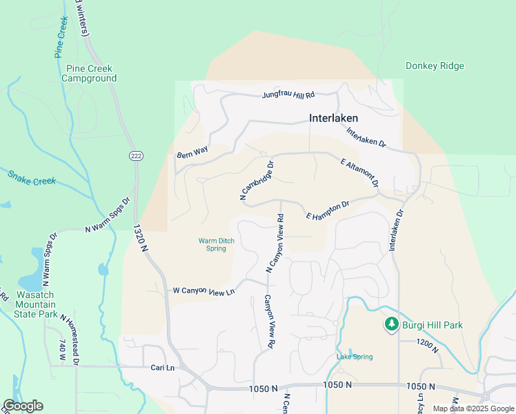 map of restaurants, bars, coffee shops, grocery stores, and more near 1615 North Cambridge Drive in Midway