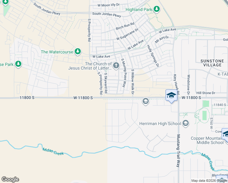 map of restaurants, bars, coffee shops, grocery stores, and more near 11767 North Skyward Road in South Jordan