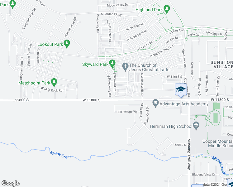 map of restaurants, bars, coffee shops, grocery stores, and more near 11767 North Skyward Road in South Jordan