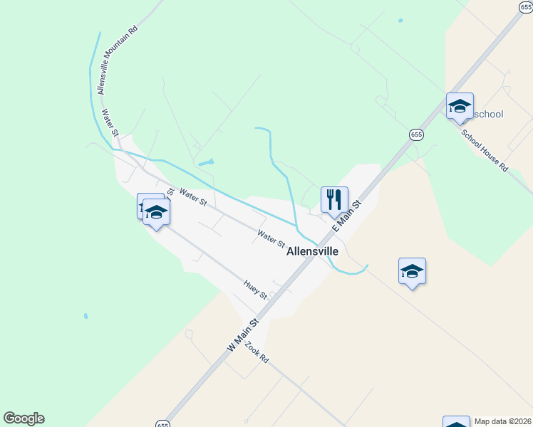map of restaurants, bars, coffee shops, grocery stores, and more near 28-56 El Ray Street in Mifflin
