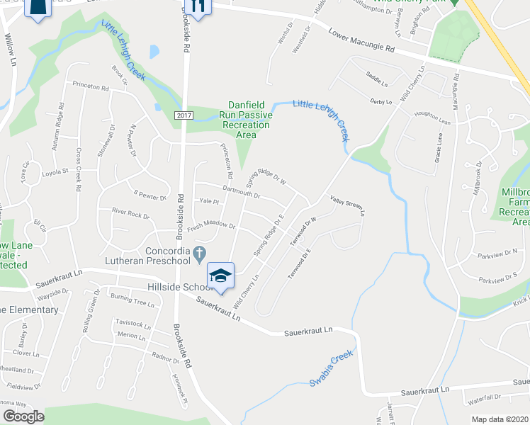 map of restaurants, bars, coffee shops, grocery stores, and more near 5267 Green Lawn Drive in Macungie