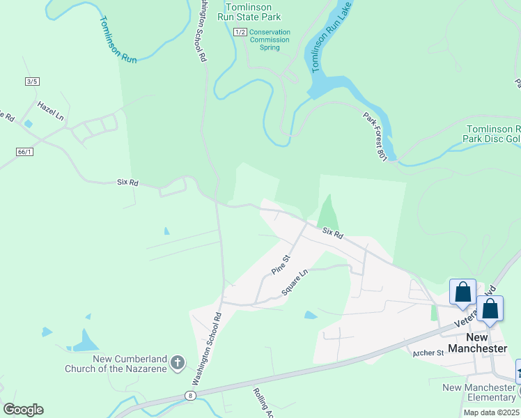 map of restaurants, bars, coffee shops, grocery stores, and more near Flat Cementary Rd in New Cumberland