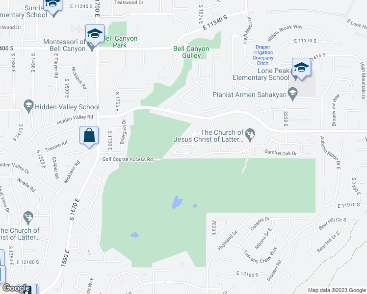 map of restaurants, bars, coffee shops, grocery stores, and more near 1940 Quail Crossing Lane in Sandy